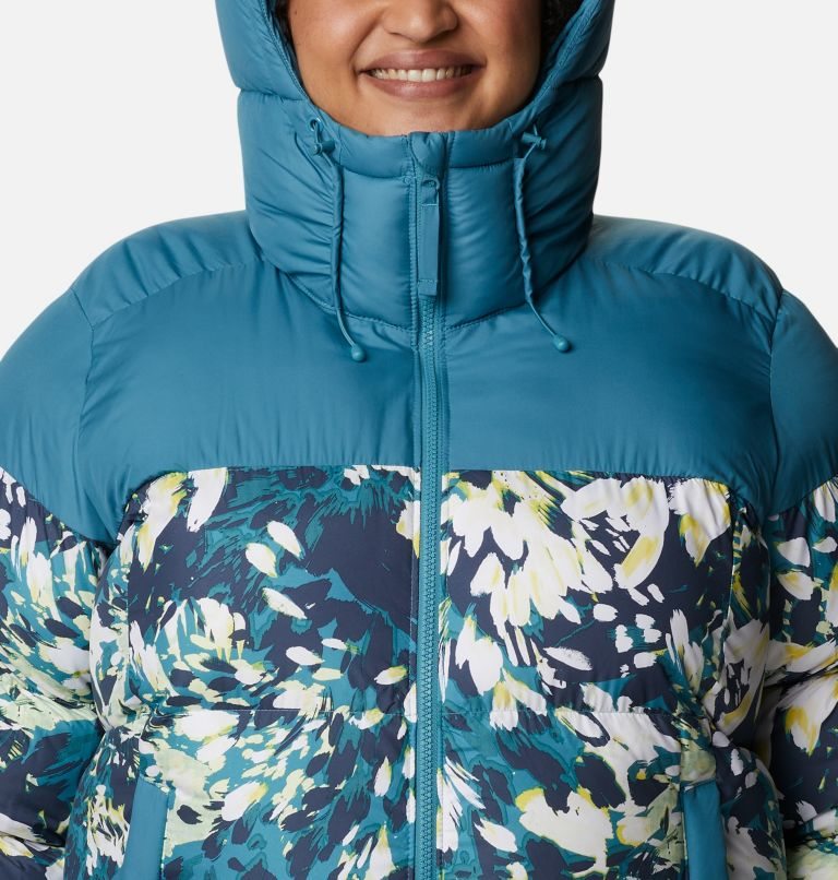 Women's Columbia Pike Lake II Insulated Jackets Turquoise / Flower | Plus Size CA-F05LA
